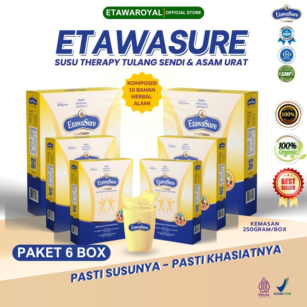 

Susu Kambing Etawa Etawasure - Mengurangi Risiko Osteoporosis dan Membantu Asam Urat 6 Box Kemasan 250gram