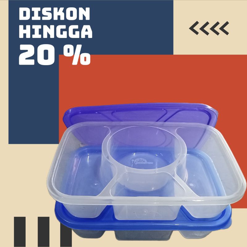 Lunch Box Kotak Bekal Sekat Misting Tempat Nasi Ompreng Universal