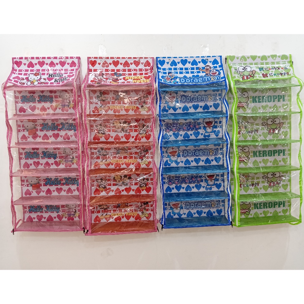 Sale Sekarang Rak Tas gantung Karakter Lucu Dan Cantik RAK MURAH RAK SET GANTUNG KARAKTER RAK SUSUN 