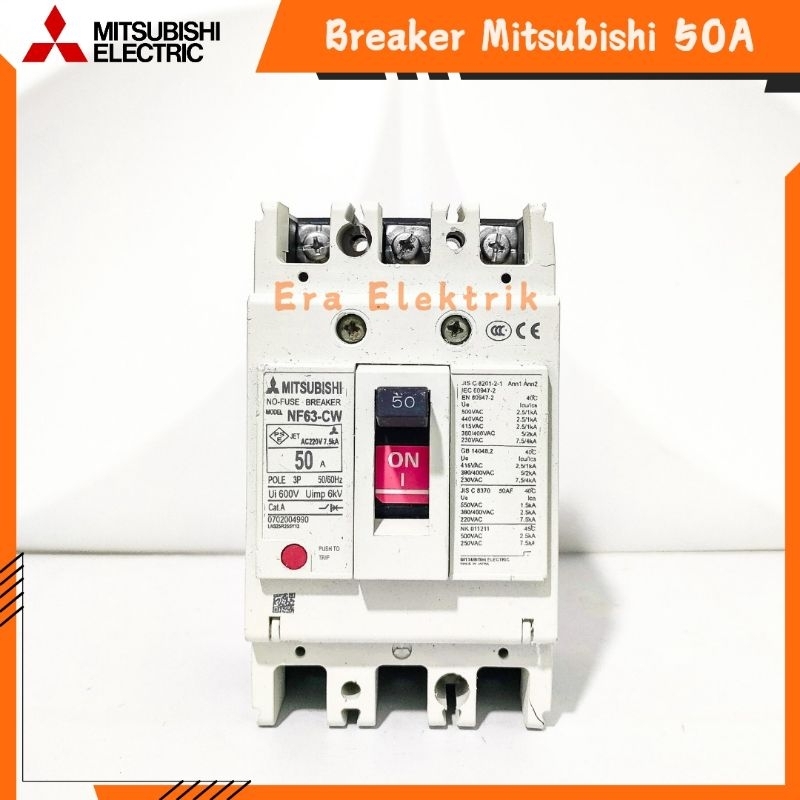 Mccb breaker Mitsubishi NF63-CW 50amper