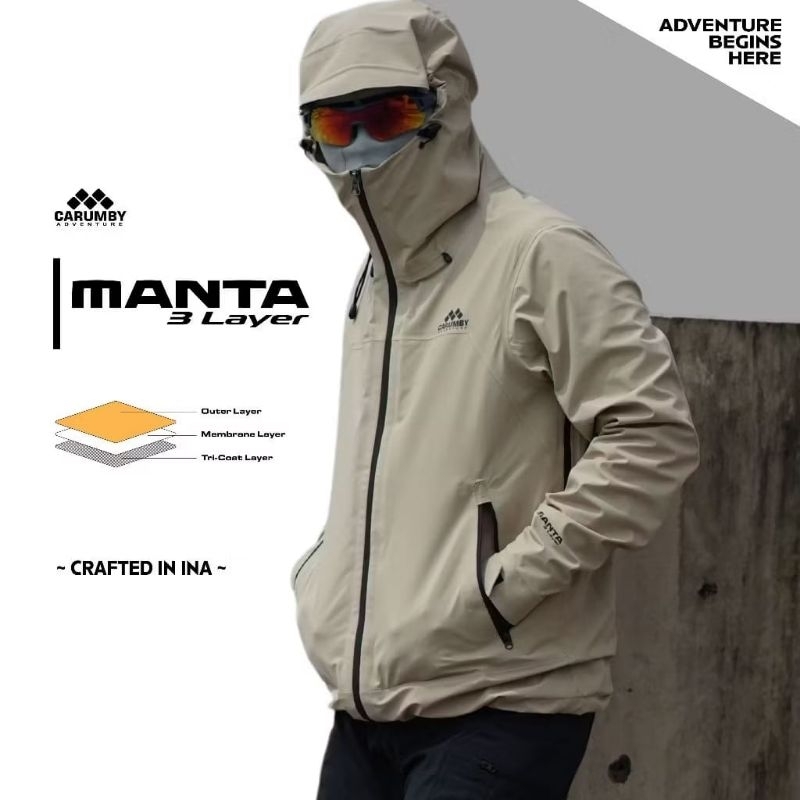 Gorpcore Carumby Manta 3 Layers Waterproof Seam Sealed