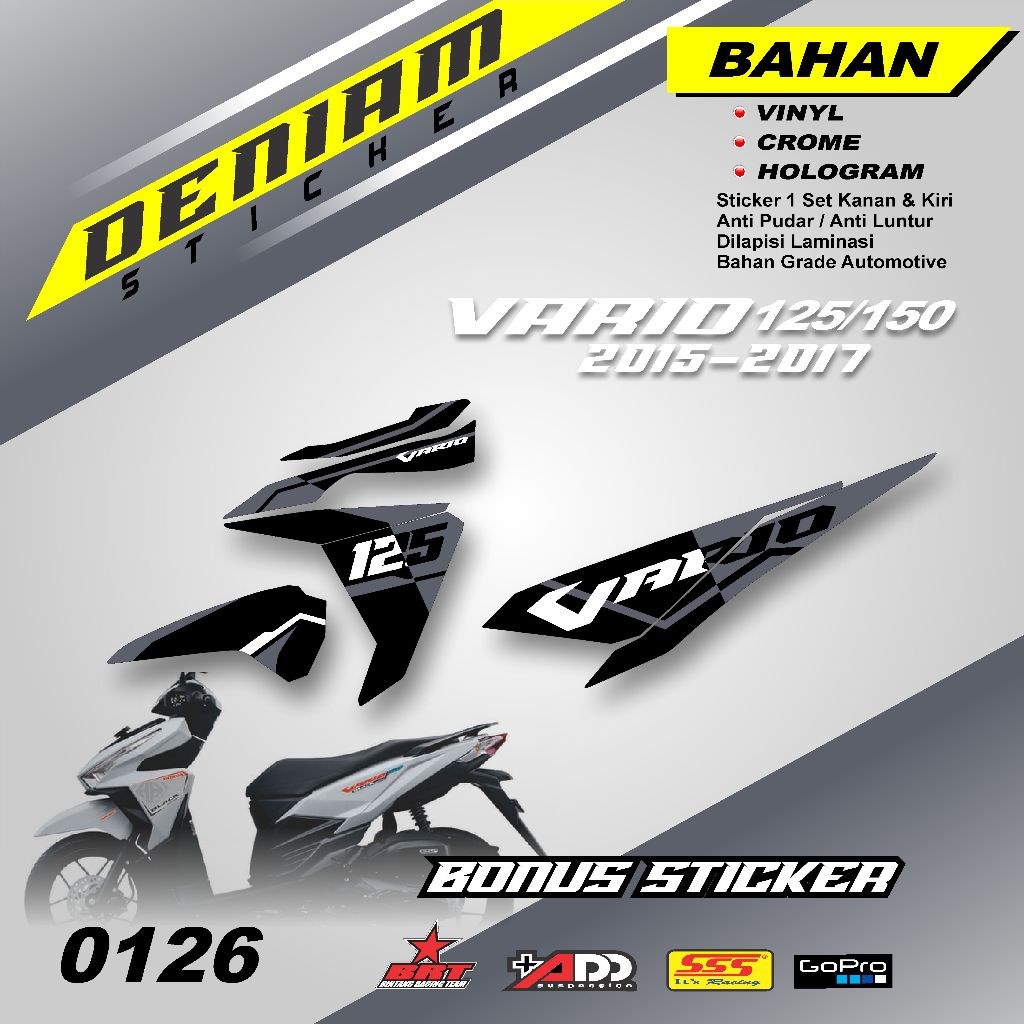 0126 Sticker Striping Motor VARIO 125 & 150 TAHUN 2015-2017 List Variasi Keren