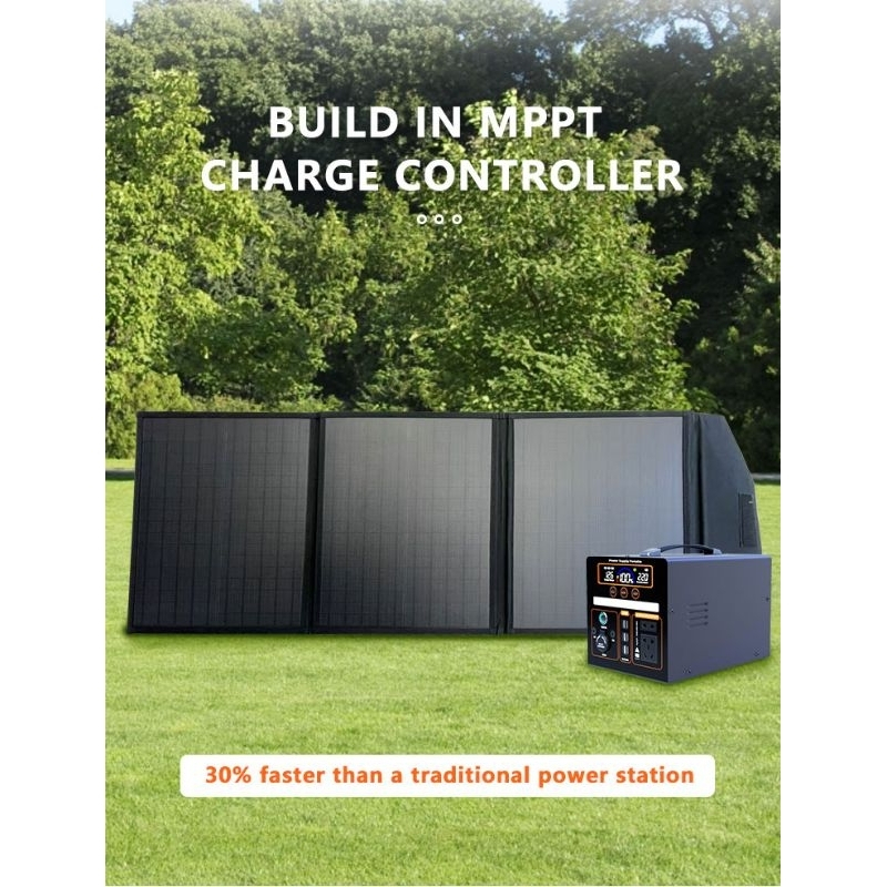 Solar Panel Paket Solar Portable Power Station+100wp Cell Portable Power Station Mesin Listrik Gense