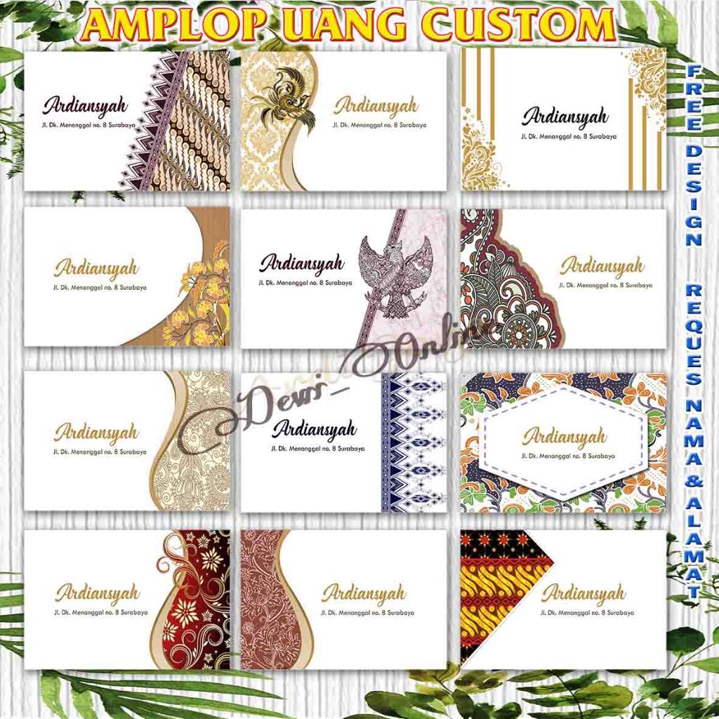 

Amplop Kondangan Custom Murah Motif Batik Series Gratis Pasang Nama alamat