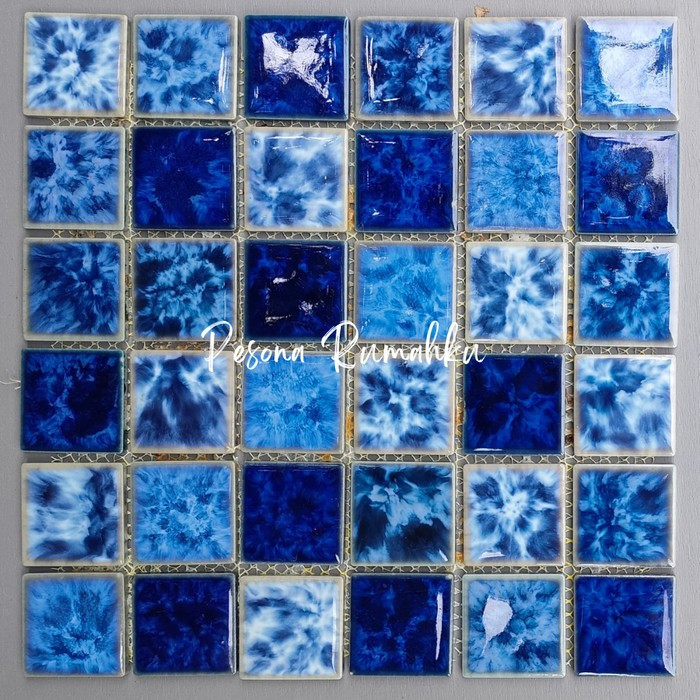 Kuda Laut Mass Type SQ MIX CUSTOM 614 - Mosaic Mozaik Keramik Kolam Renang/ Mozaik Dinding Hias Ruma