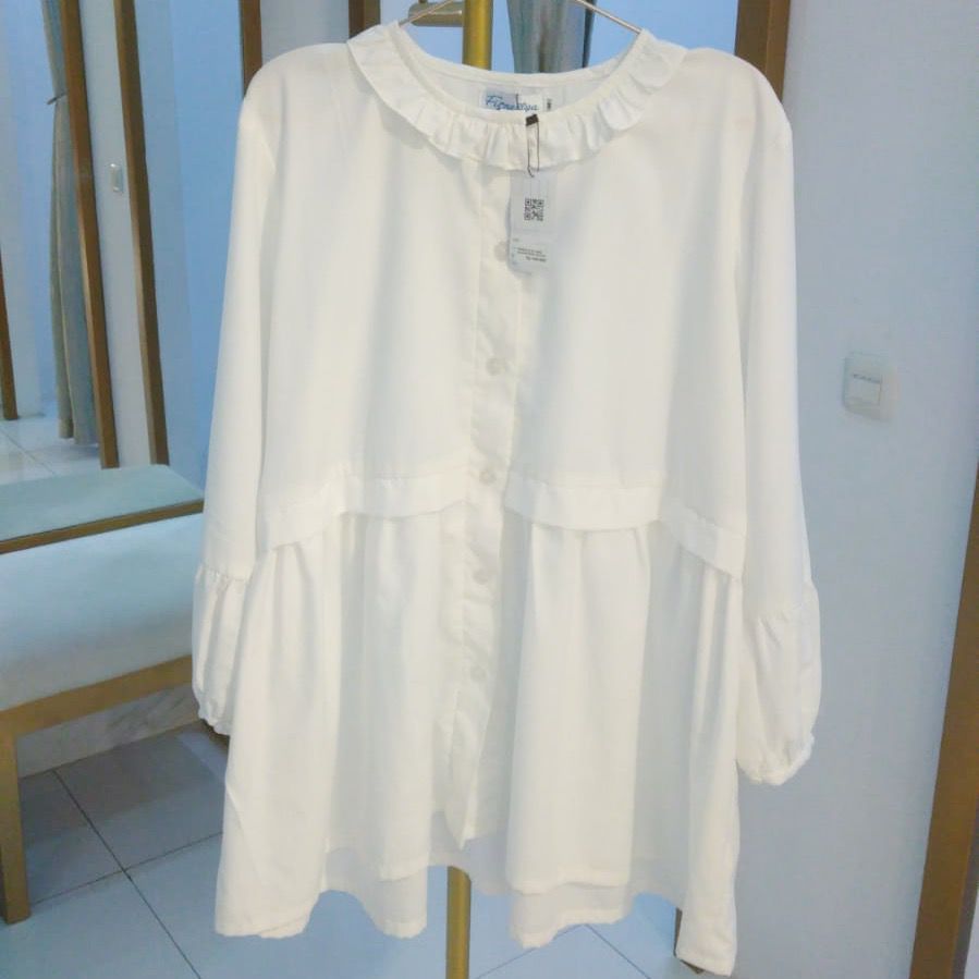 Fiorellya by Dwee - Blouse White Cotton - Blouse Putih Bahan Katun Wanita - Blouse Ruffle - Blouse B