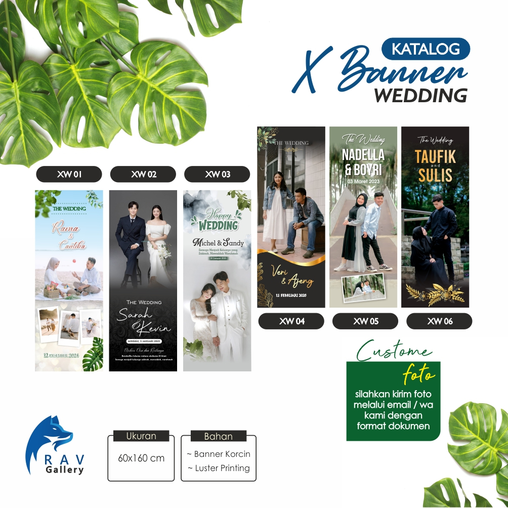 cetak X BANNER WEDDING FREE TEMPLATE DESAIN / STAND BANNER NIKAH / 60 X 160 CM