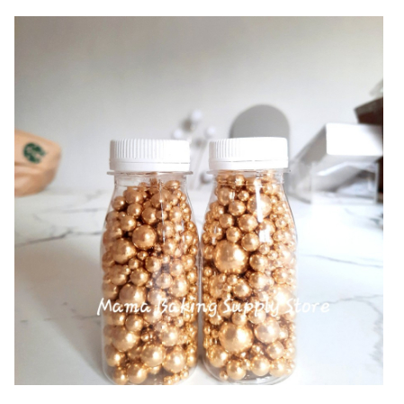 

Edible Sprinkle MIX PEARL GOLD METALIC Mutiara EMAS Topping Decor-+100