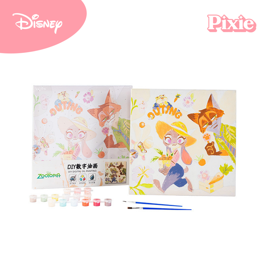 

PIXIE X DISNEY | Digital Oil Painting Zootopia Edition Original Disney | DIY Canvas Painting Set | Paket Melukis Anak