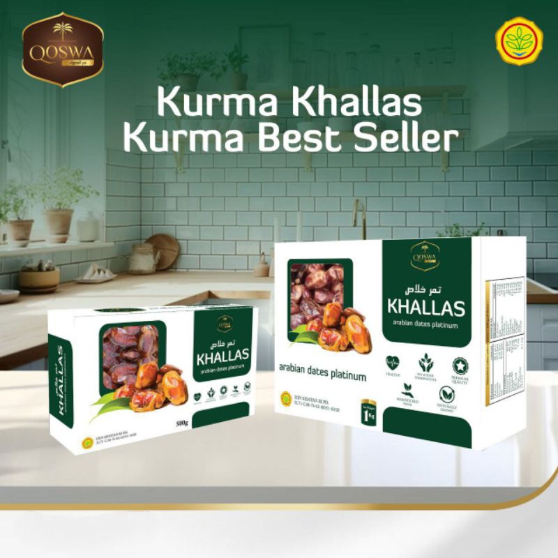 

Kurma Khalas Qoswa Arabian Dates Platinum Kholas 500gr