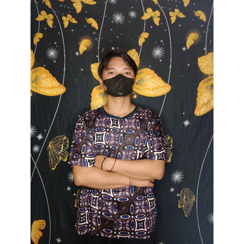 PROMO Kaos Pria batik motif  lengan pendek kekinian