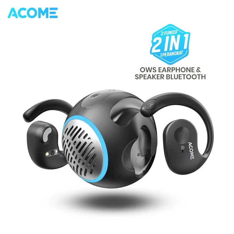 ACOME 2IN1 Bluetooh Speaker and OWS Earphone (A21) - Black