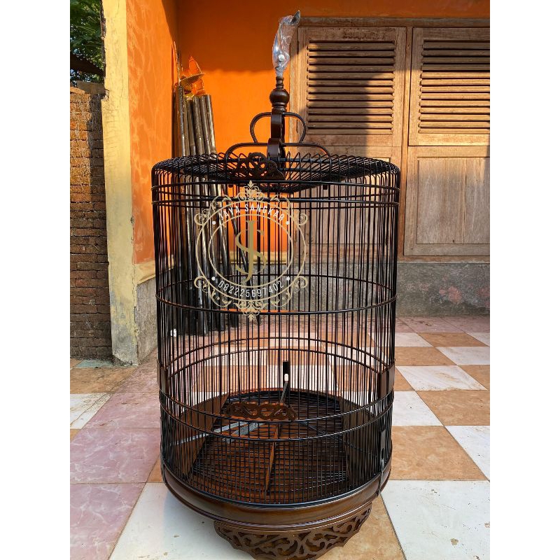 SANGKAR MURAI UKIR NO 2 SANGKAR MURAI JATI KANDANG BURUNG MURAI