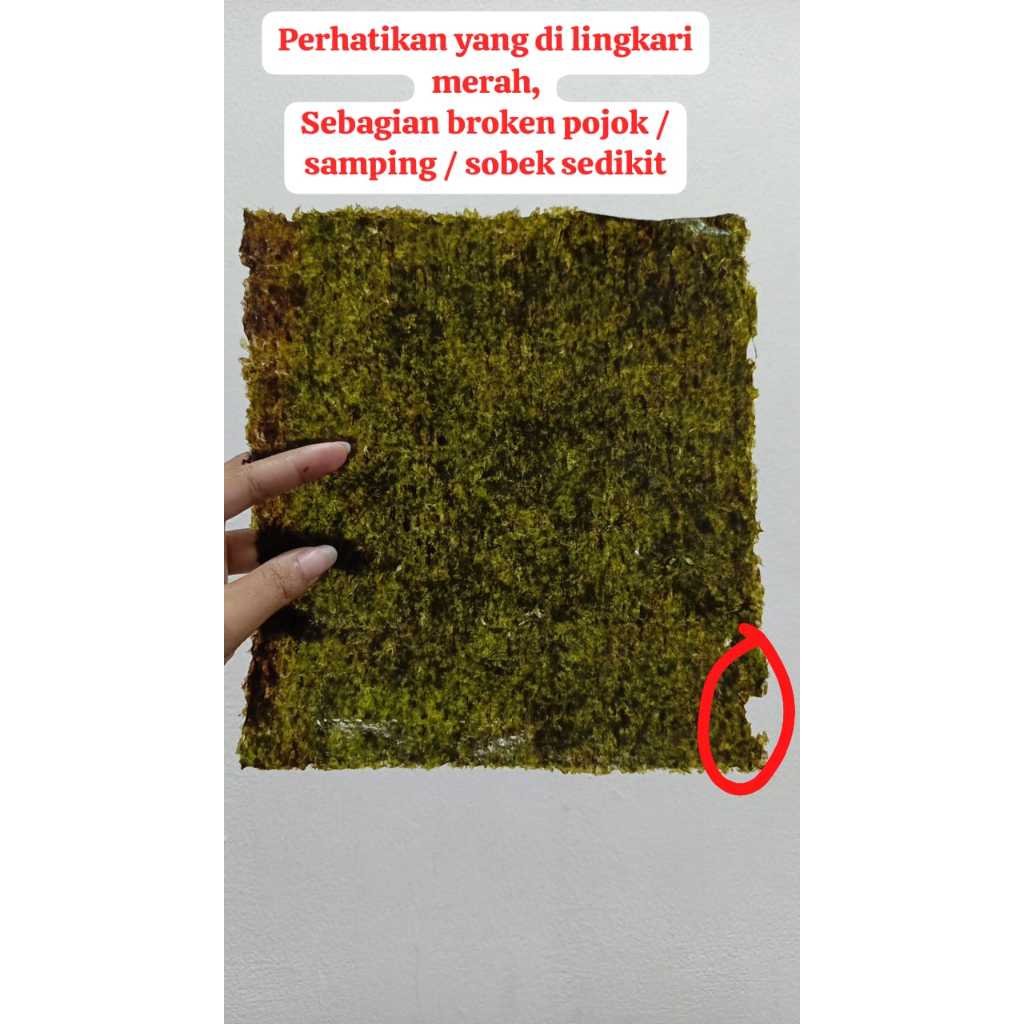 

NORI 50 LEMBAR POLOS YAKI SUSHI NORI 50 SHEET RUMPUT LAUT PANGGANG DRIED SEAWEED - POLOS GRADE B