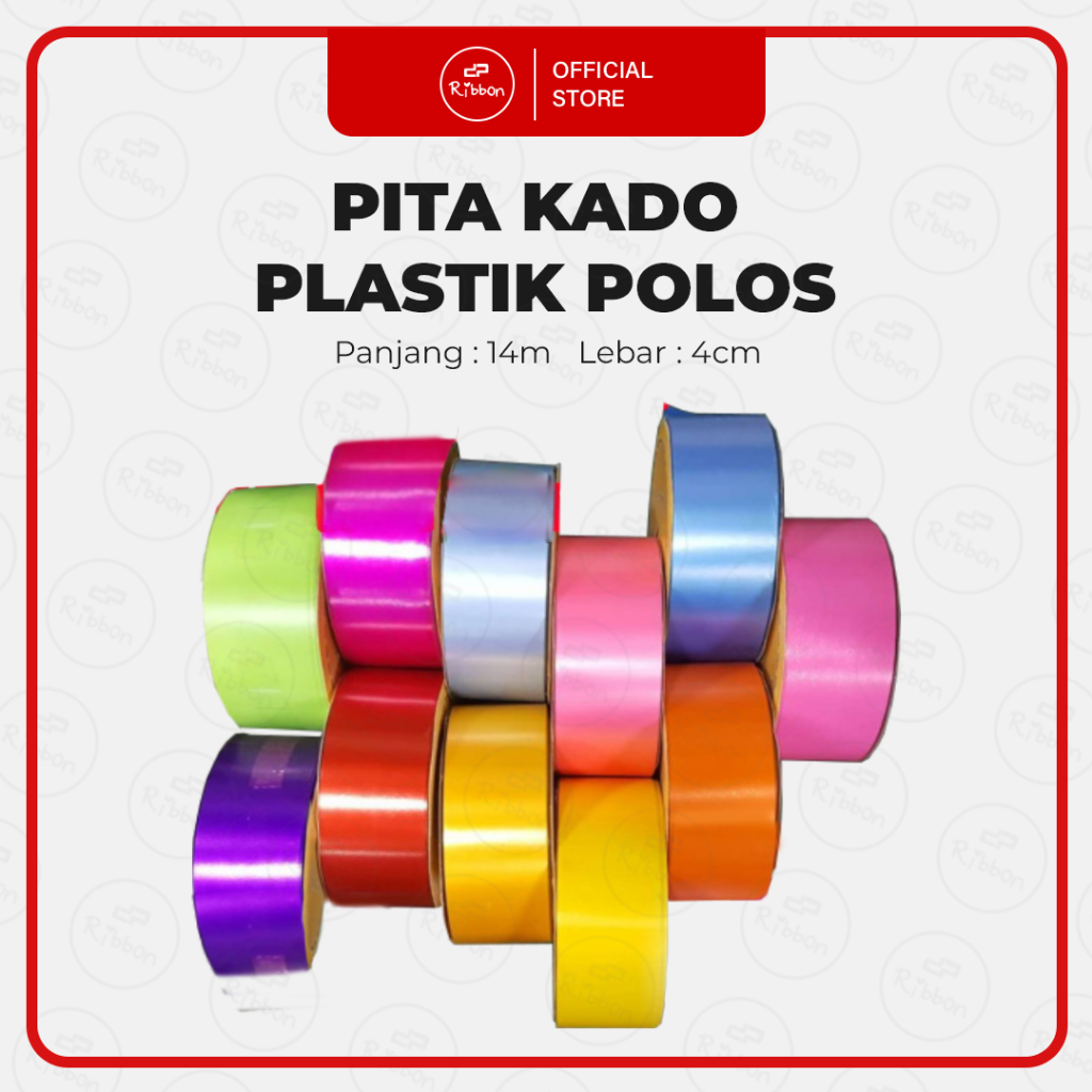 

GROSIR Pita Kado Besar 1.5" Plastik POLOS 4cm Pita Jepang 4 cm Kertas 38mm