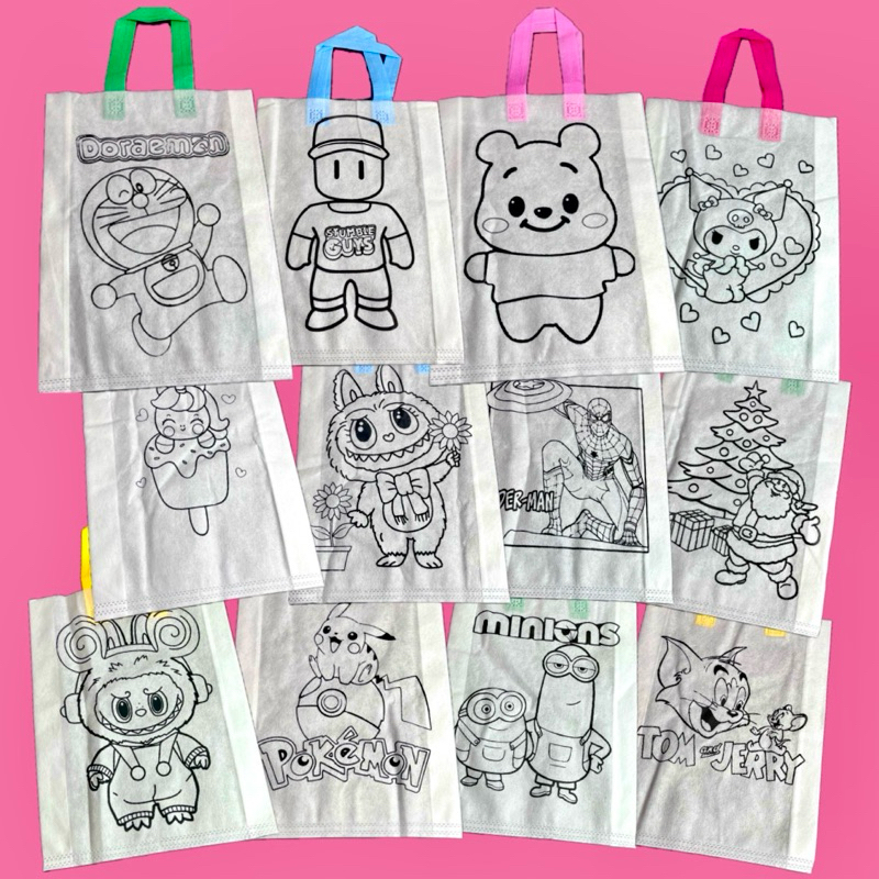 

Tote bag canva mewarnai cat air akrilik tas paper bag goodie bag tas mewarnai cat tas totebag anak party kuy