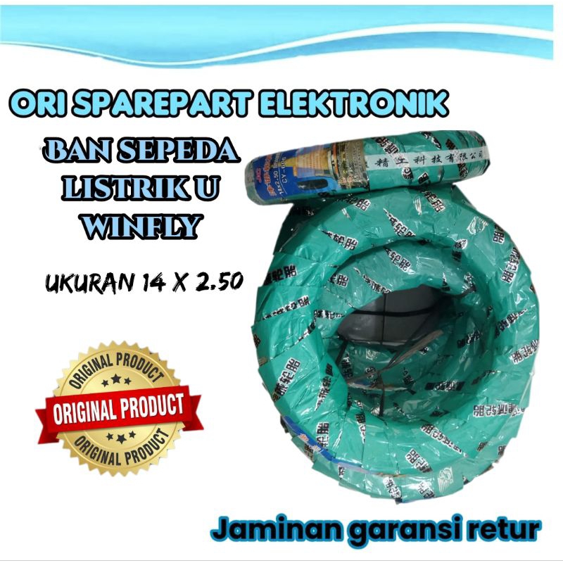 ban sepeda listrik u winfly ukuran 14 x 2.50