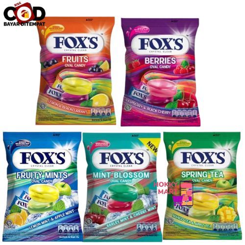 

[ HOKKY ] Permen Fox's Oval Candy 125gr Berries Lemon Blackcurrant Lemonmint Applemint Barleymint Cherrymint Mango Tea Apple Tea Foxs All Varian Fruits Cemilan Murah Halal