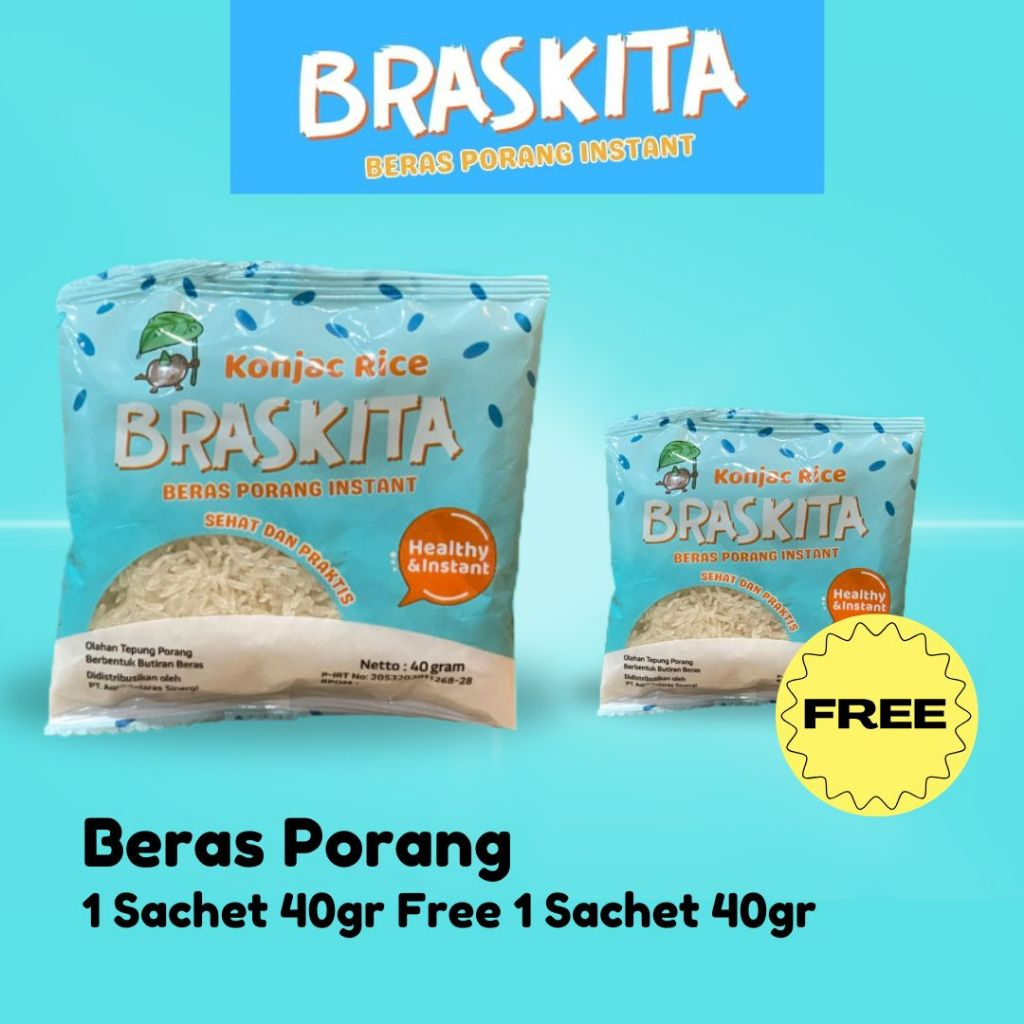 

[BUNDLING] Buy 1 Get 1 Braskita Beras Porang Sachet 40 Gram