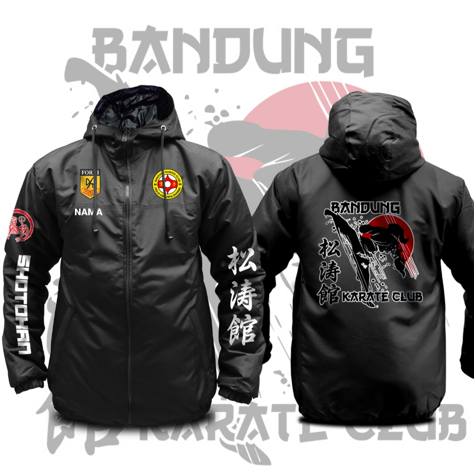 Jaket Karate BKC Bandung Karate Club Shotokan Parasut Semi WF Jaket Sport Bisa Custom