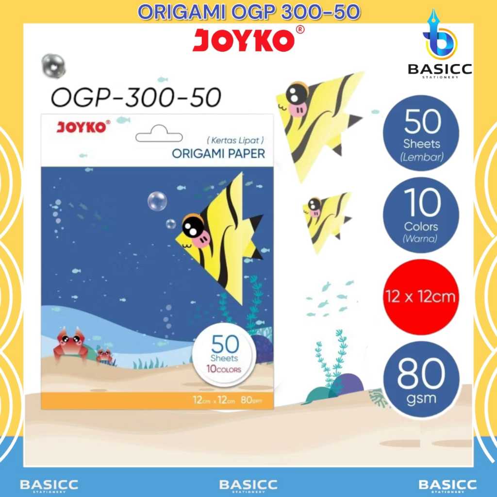 

Joyko Origami Paper 12x12cm Kertas Lipat Seni OGP 300-50 @1 Set