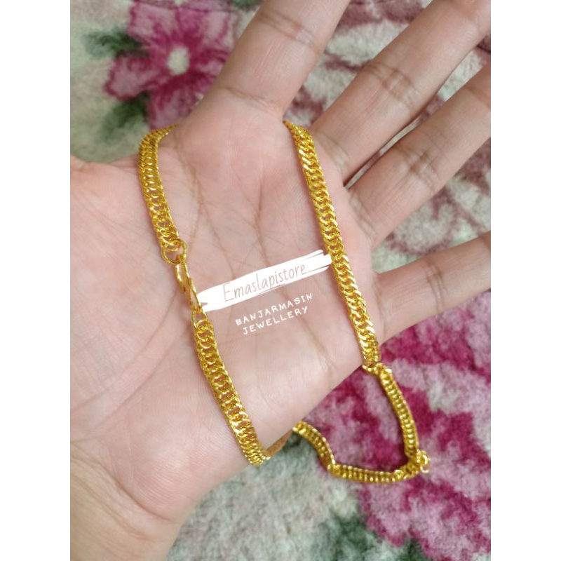 Kalung Rantai Lembar Sasap Klasik Lapis Emas 999 Banjar