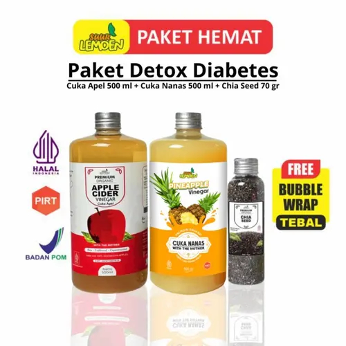 

Paket Diet Sehat - Cuka Apel 500ML, Sari Lemon Murni 500ML, dan Chia Seeds 70Gr - SUUR LEMOEN HGbekasii