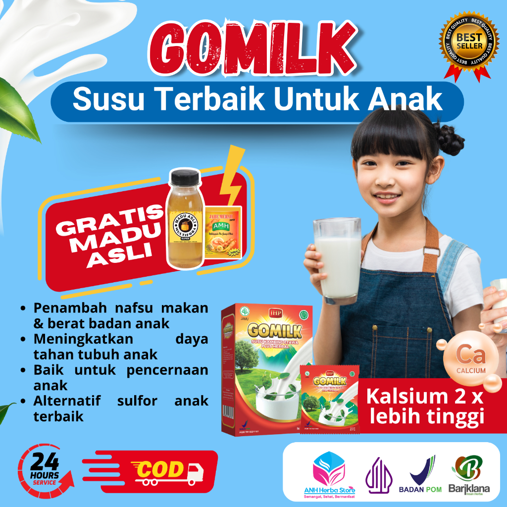 

[ BELI 1 GRATIS JAHE ] [ BELI 3 GRATIS MADU ] [ BISA COD + GARANSI ] GOMILK Susu Kambing Etawa Plus Herbal Susu Anak Terbaik