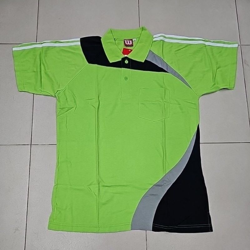 KAOS OLAHRAGA / BAJU SERAGAM OLAHRAGA KKS01 HIJAU LIMAU NEON KOMBINASI HITAM ABU