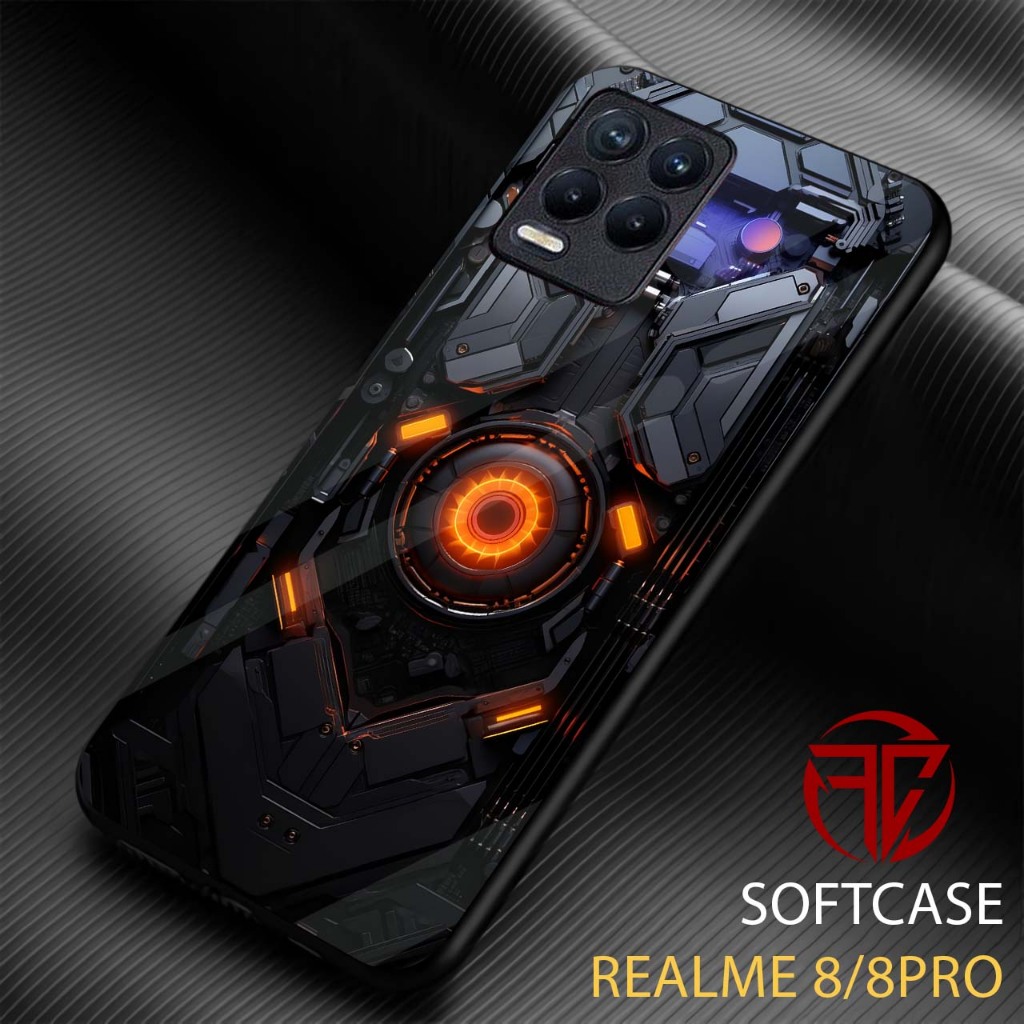 AM59 Softcase Kilau Realme 8 | 8 Pro | 8 5G | Case Glossy Kesing Silikon Cover Machine Robot