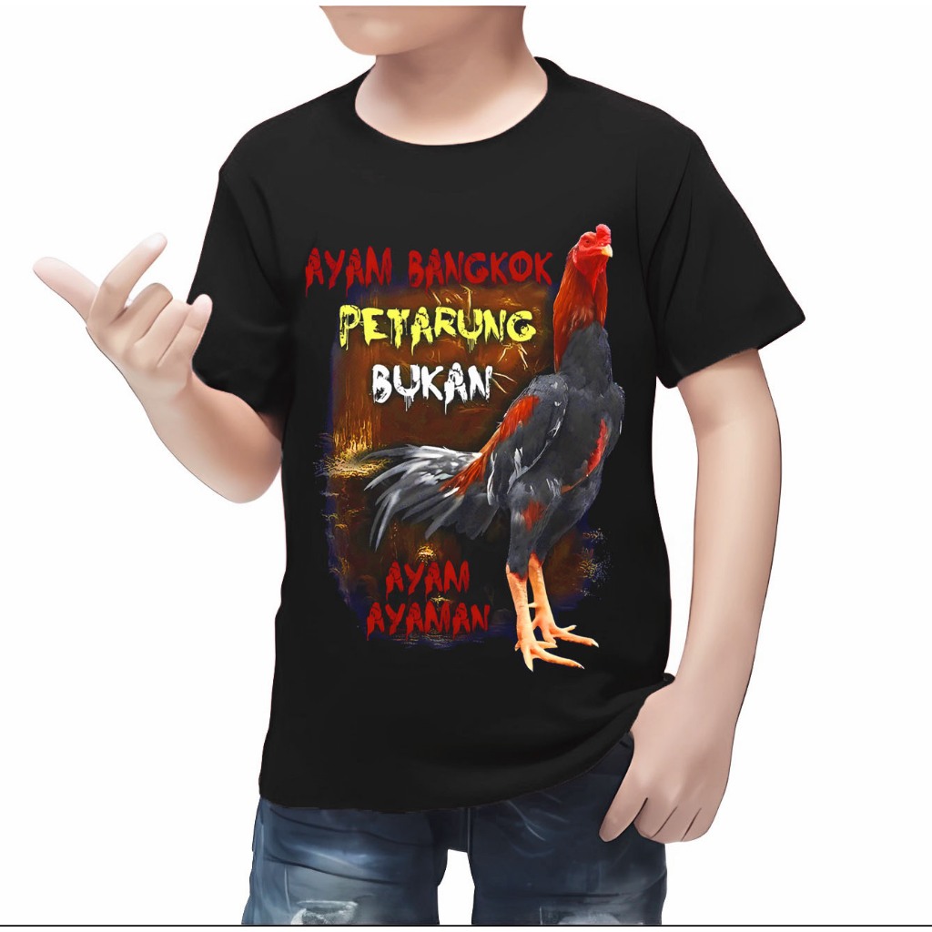 KAOS ANAK DISTRO LAKI LAKI GAMBAR AYAM PETARUNG | BAJU ANAK COWOK DISTRO KEREN LENGAN PENDEK