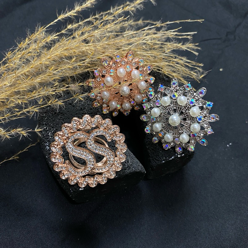 bros ring hijab mutiara | bros cincin emas | bros kolong cantik mewah