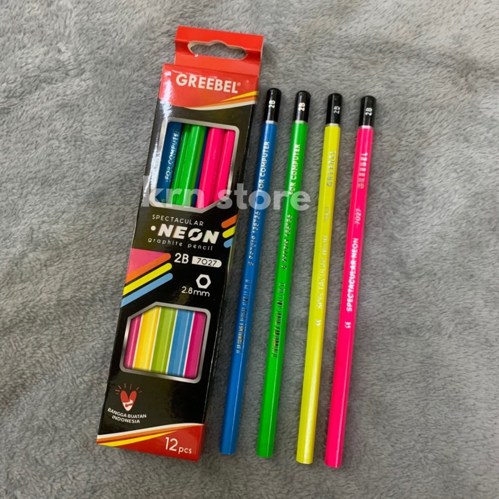 

Pensil 2B Neon Greebel//Pensil 2B Murah//Pensil Kayu Murah//Pensil Greebel Murah