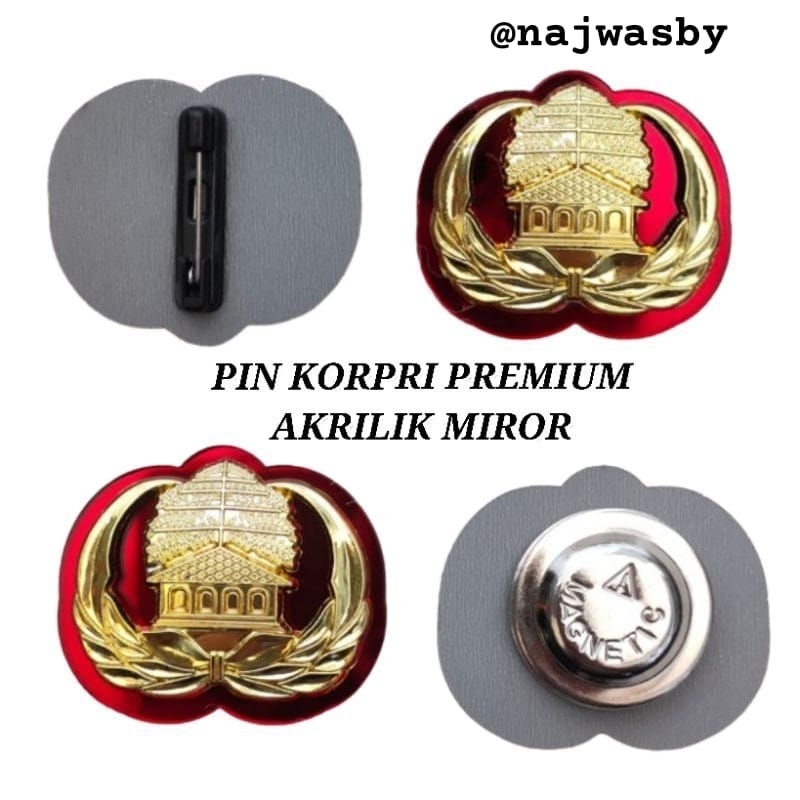 PIN KORPRI GOLD PREMIUM AKRILIK MIROR - BROS KORPRI GOLD PREMIUM AKRILIK MIROR