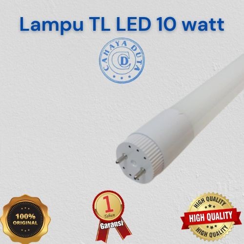 Lampu TL LED 10W 60cm T8 glass tube putih white