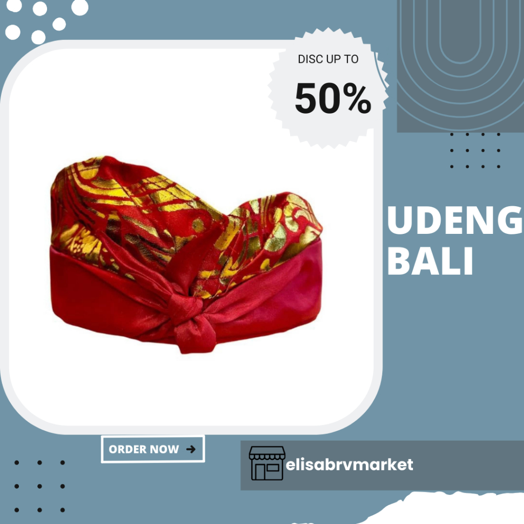 UDENG  BALI|| Udeng Ikat Setengah Jadi Motif Kotak Kotak Souvenir Hiasan Kepala Topi Karnaval Bali