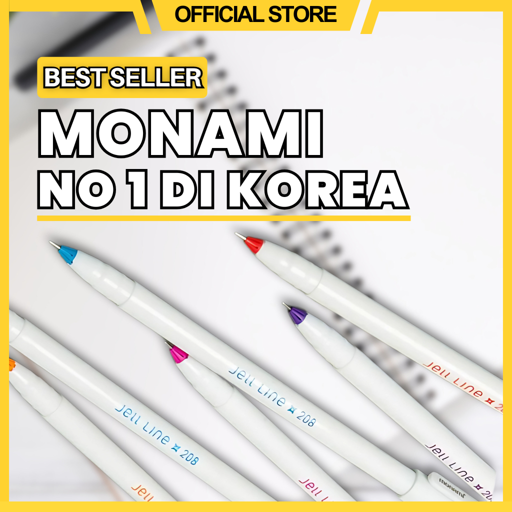 

Gel Pen Pulpen Pena Monami Set 12 Color Jell Line Pen 208 0.4mm