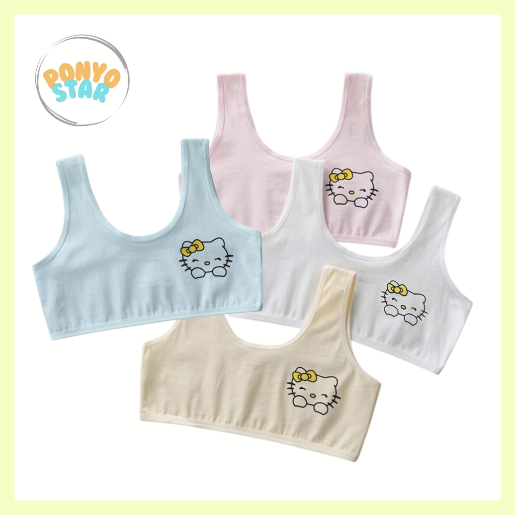 805 Bra Anak Tanpa Busa dan Kawat Gambar Lucu Hellokitty Bahan Katun Anak Kecil Perempuan TK SD SMP 