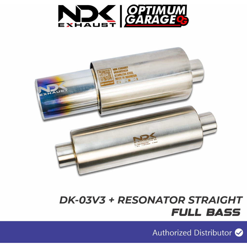 KNALPOT MOBIL RACING MUFLER NDK EXHAUST DK-03V3  DAN RESONATOR  STRAIGHT ATAU HOLD