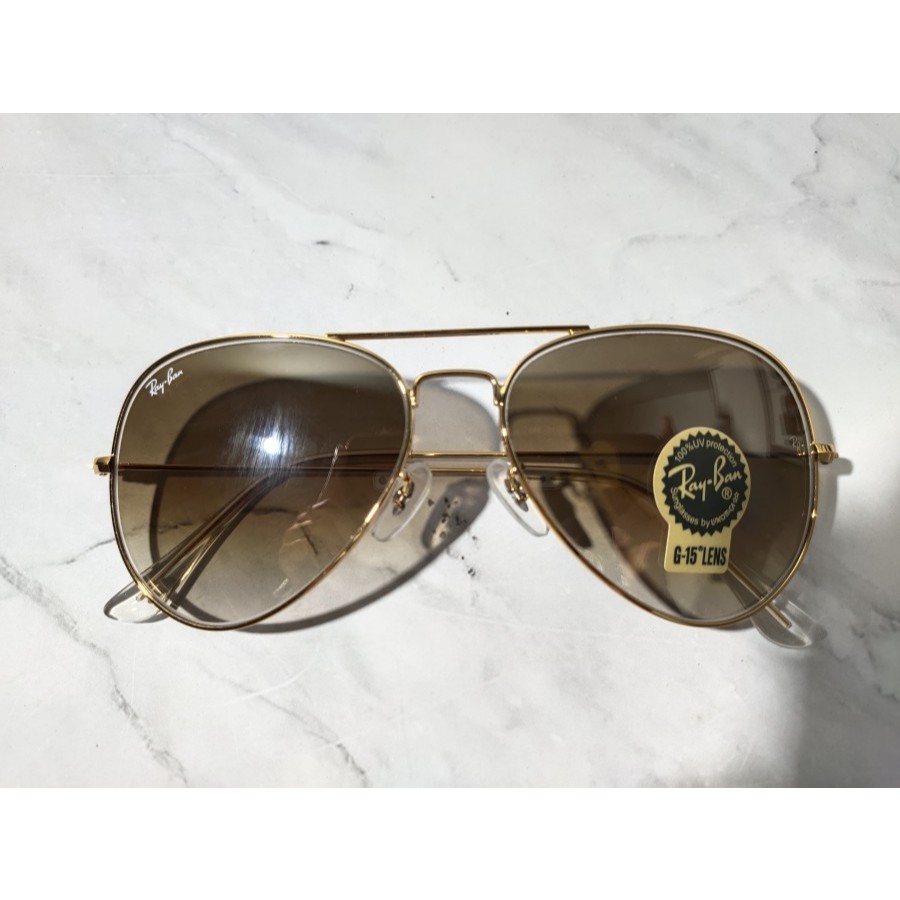 KACAMATA RAYBAN AVIATOR RB3026 SIZE 62 GOLD BROWN GRADASI ORIGINAL