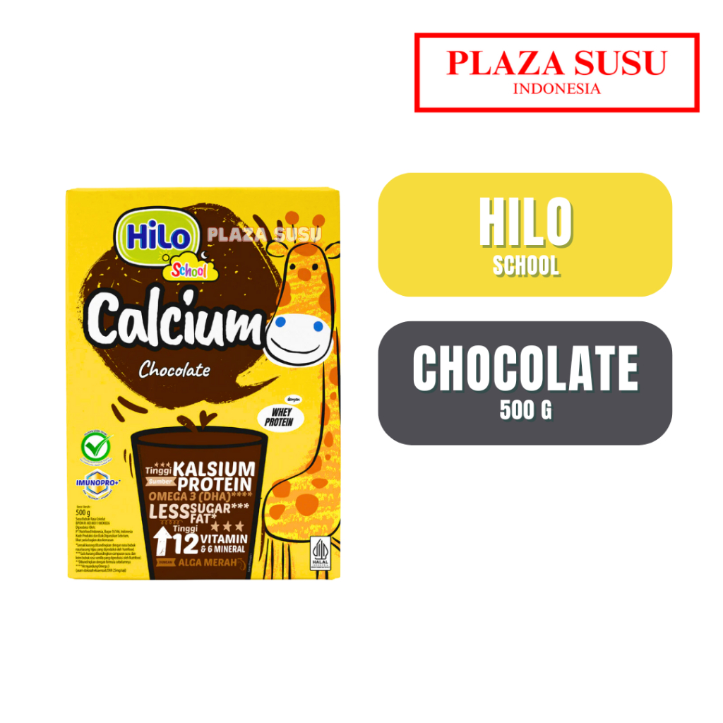 

HILO SCHOOL CHOCOLATE 500 G SUSU PERTUMBUHAN ANAK TINGGI KALSIUM RASA COKLAT