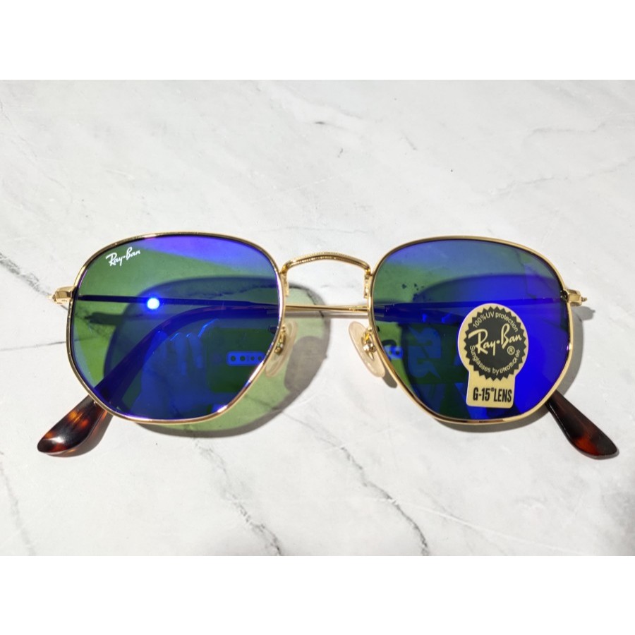 Kacamata Rayban Hexagonal Blue Gradient Original Size 51 Oginal