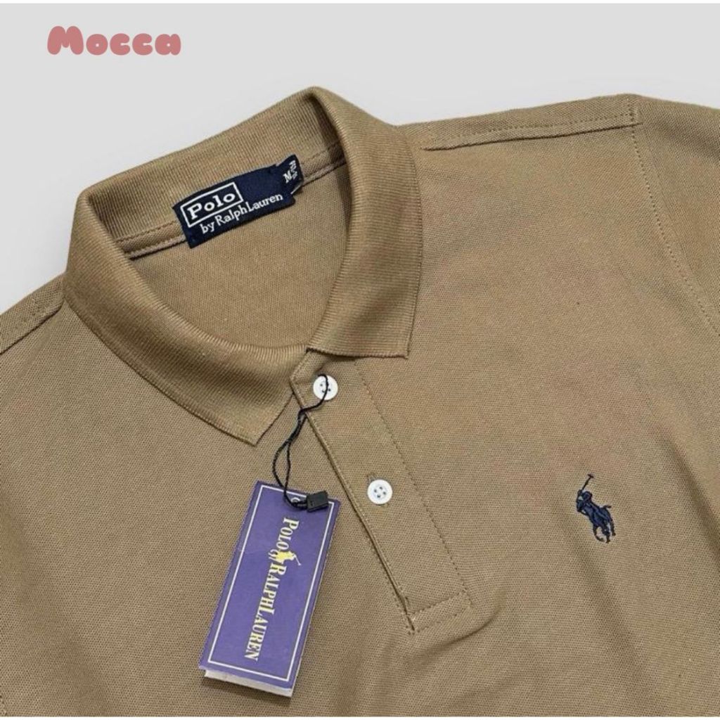 Kaos Polo Lengan Pendek Mocca Unisex Polos /Koas Kerah Pria Dewasa Premium /Mocca Polo Ralph Lauren