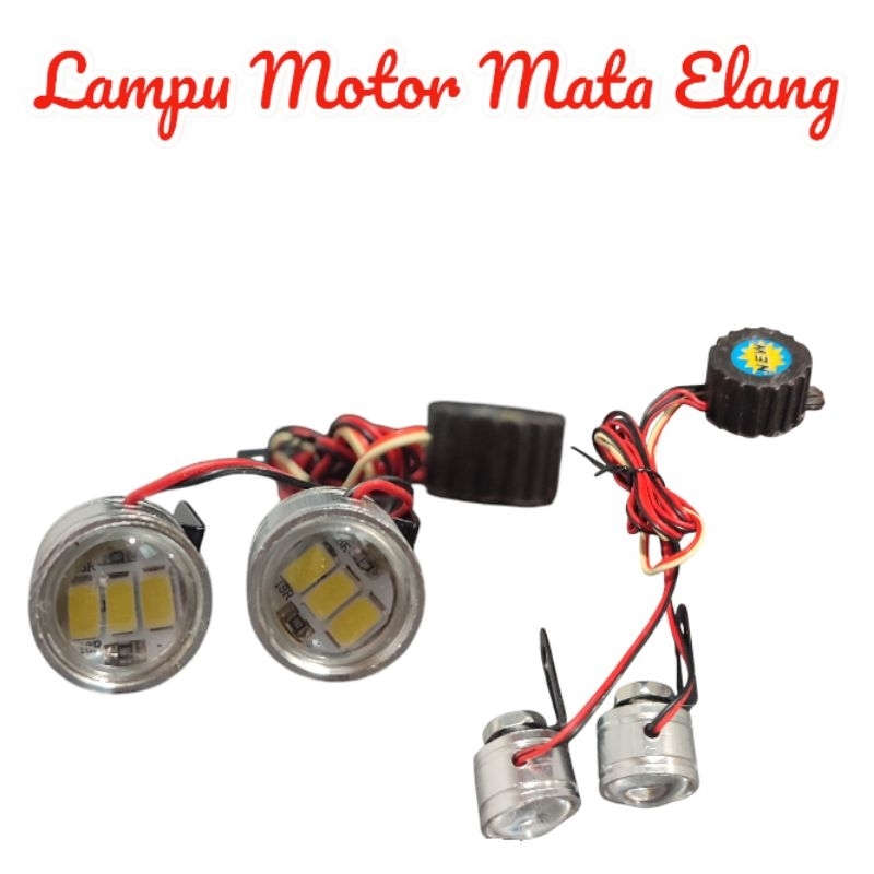 LAMPU LED MATA ELANG BESAR UNIVERSAL MOBIL MOTOR LAMPU EAGLE EYE BESAR PUTIH