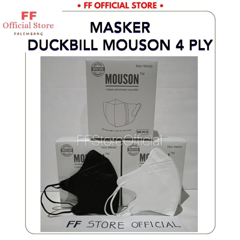 MOUSON MASKER DUCKBILL 4 PLY (HITAM)