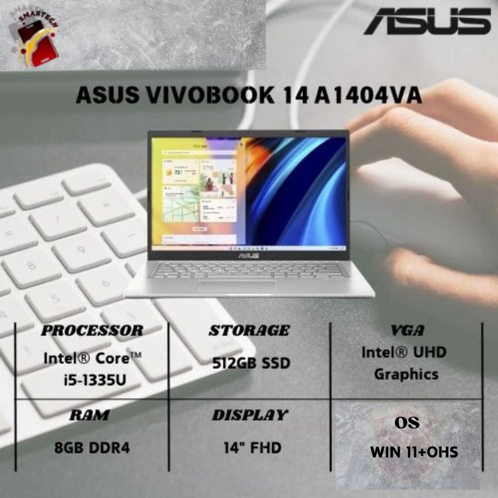 LAPTOP I5 ASUS VIVOBOOK 14 A1404VA I5 1335 8GB 512GB W11+OHS 14.0FHD