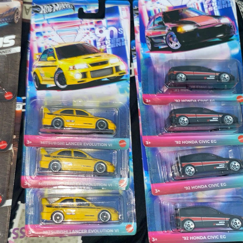 HOTWHEELS 90s lancer evo & civic eg