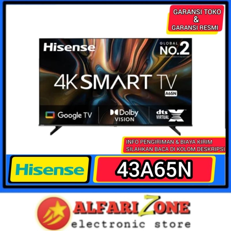 HISENSE 43A65N Tv hisense 43" 4K UHD Google TV 43 inch