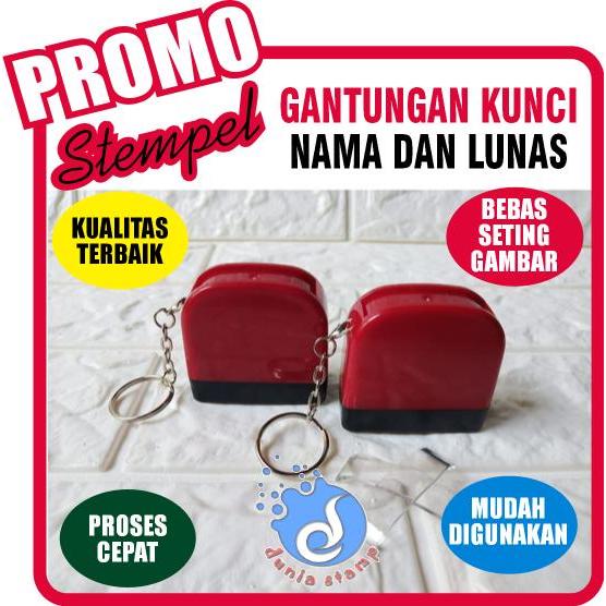 

Stempel Promo, stempel otomatis gantungan Kunci Nama dan Lunas