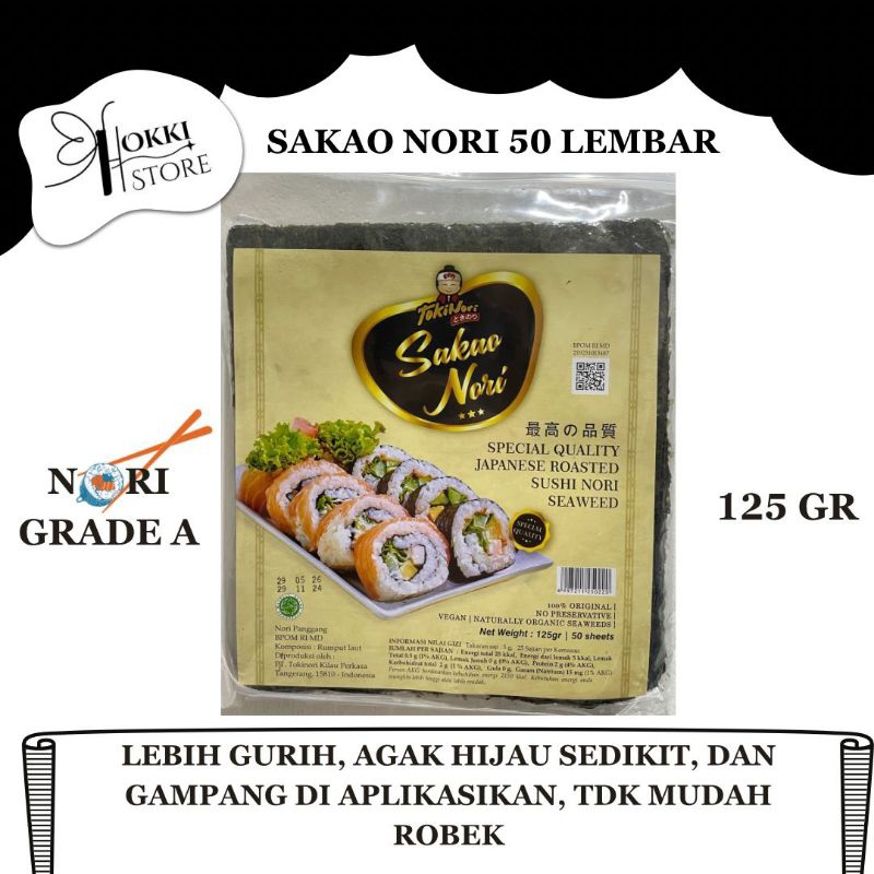 

(PAKET 80 PACK) SAKAO NORI SUSHI 50 SHEET GRADE A | SUSHI NORI HALAL | SUSHI NORI BEST SELLER (K)